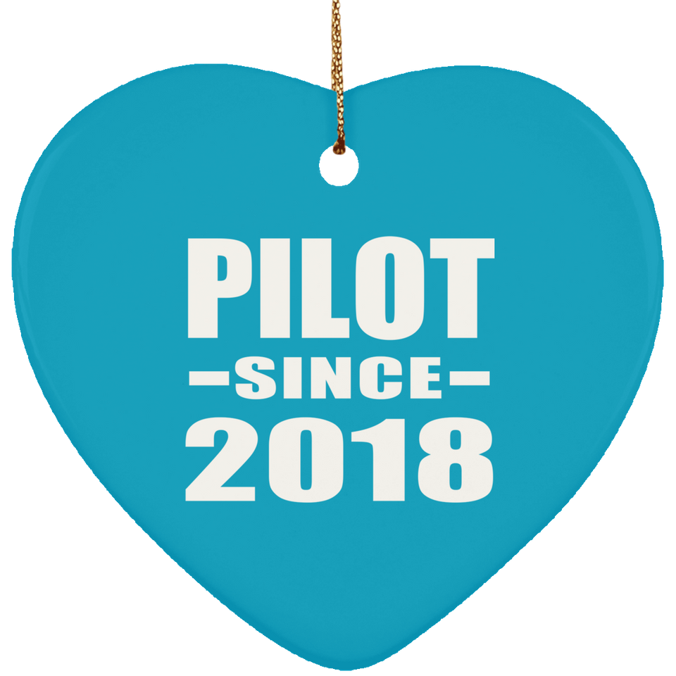 Pilot Since 2018 - Heart Ornament
