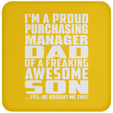 Proud Purchasing Manager Dad Of Awesome Son - Drink Coaster