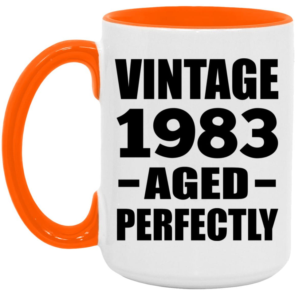 41st Birthday Vintage 1983 Aged Perfectly - 15oz Accent Mug Orange