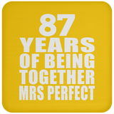 87th Anniversary 87 Years Of Being Mrs Perfect - Drink Coaster