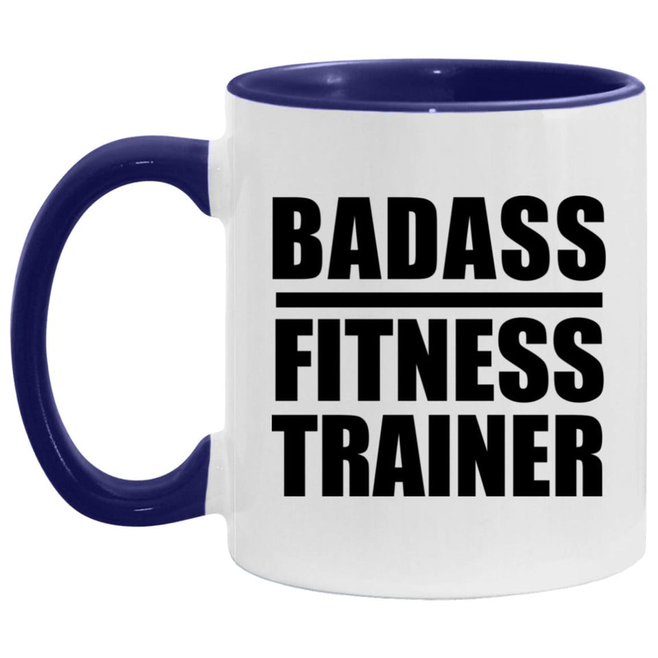 Badass Fitness Trainer - 11oz Accent Mug Purple
