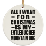 All I Want For Christmas Is My Entlebucher Mountain Dog - Circle Ornament