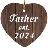 Father Established EST. 2024 - Heart Ornament D