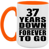 37th Anniversary 37 Years Down Forever to Go - 15oz Accent Mug Orange