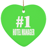 Number One #1 Hotel Manager - Heart Ornament