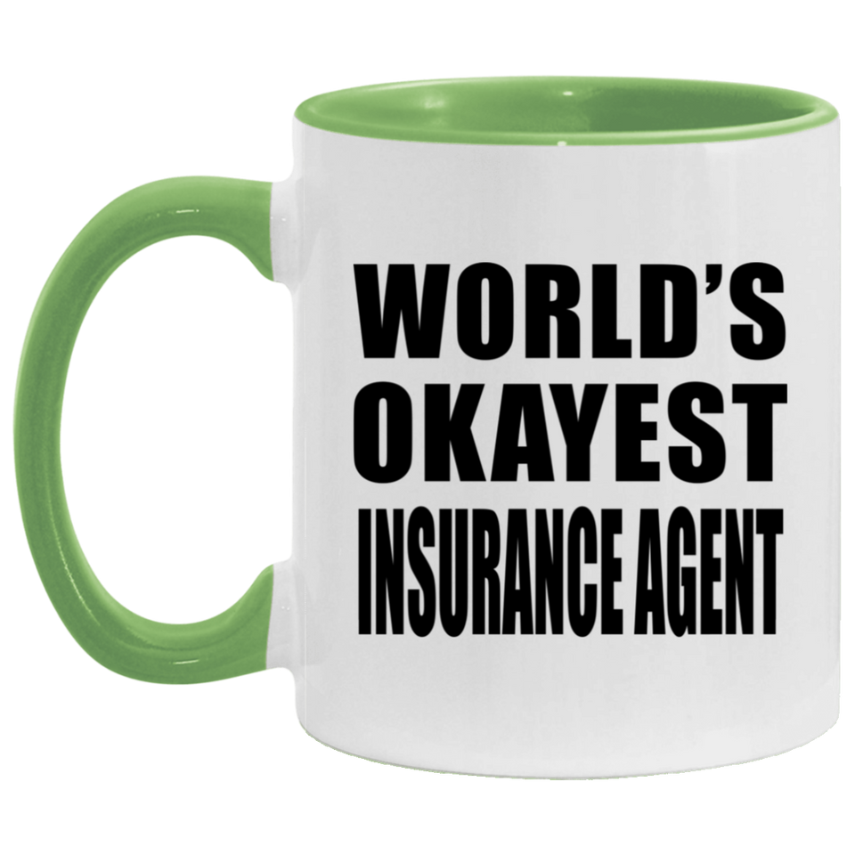 World's Okayest Insurance Agent - 11oz Accent Mug Green