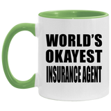 World's Okayest Insurance Agent - 11oz Accent Mug Green