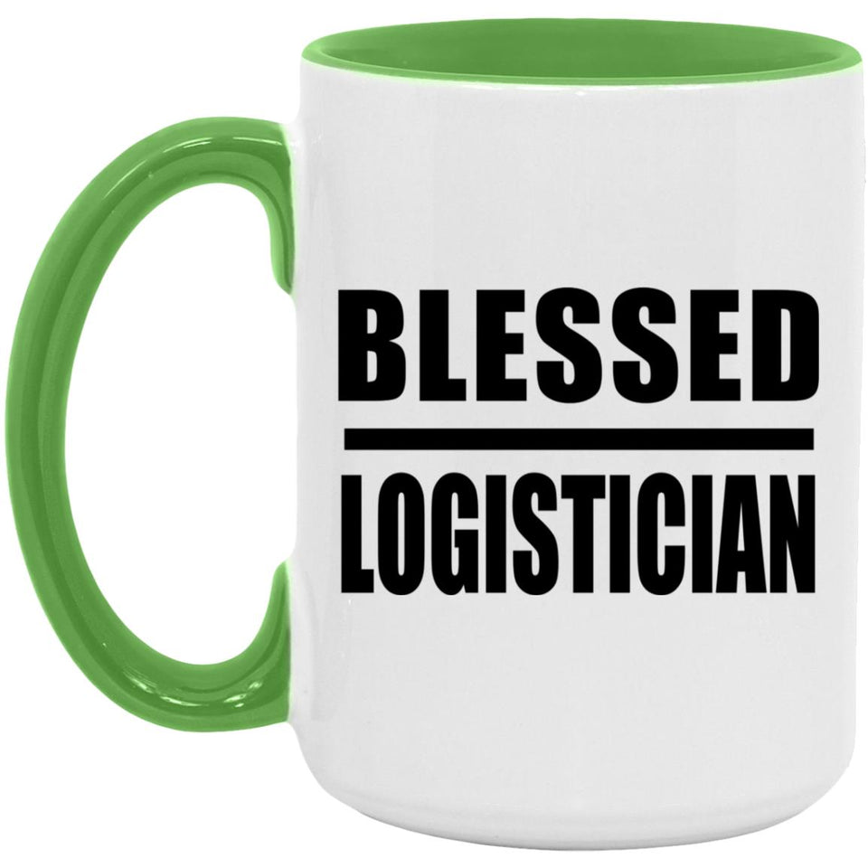 Blessed Logistician - 15oz Accent Mug Green