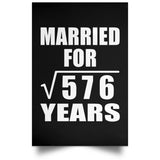 24th Anniversary Married For Square Root of 576 Years - Poster Portrait