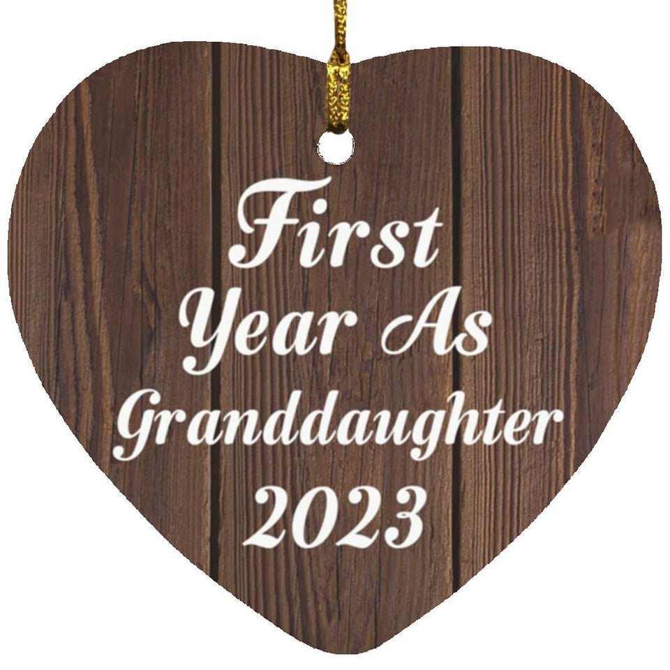 First Year As Granddaughter 2023 - Heart Ornament D