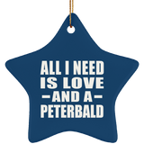 All I Need Is Love And A Peterbald - Star Ornament