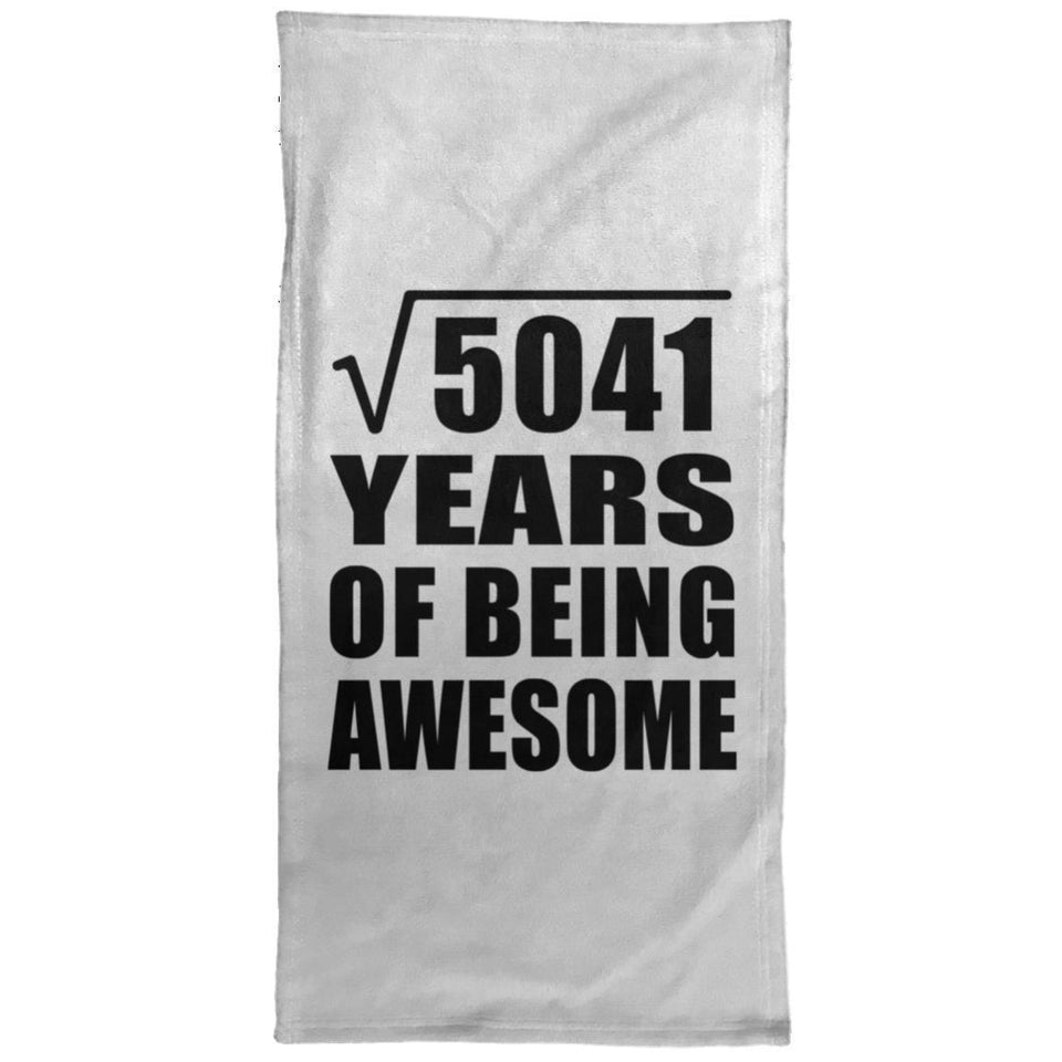 71st Birthday Square Root of 5041 Years of Being Awesome - Hand Towel