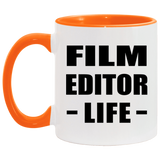 Film Editor Life - 11oz Accent Mug Orange