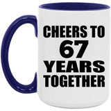 67th Anniversary Cheers To 67 Years Together - 15oz Accent Mug Purple