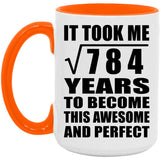 28th Birthday Took Square Root of 784 Years To Awesome - 15oz Accent Mug Orange