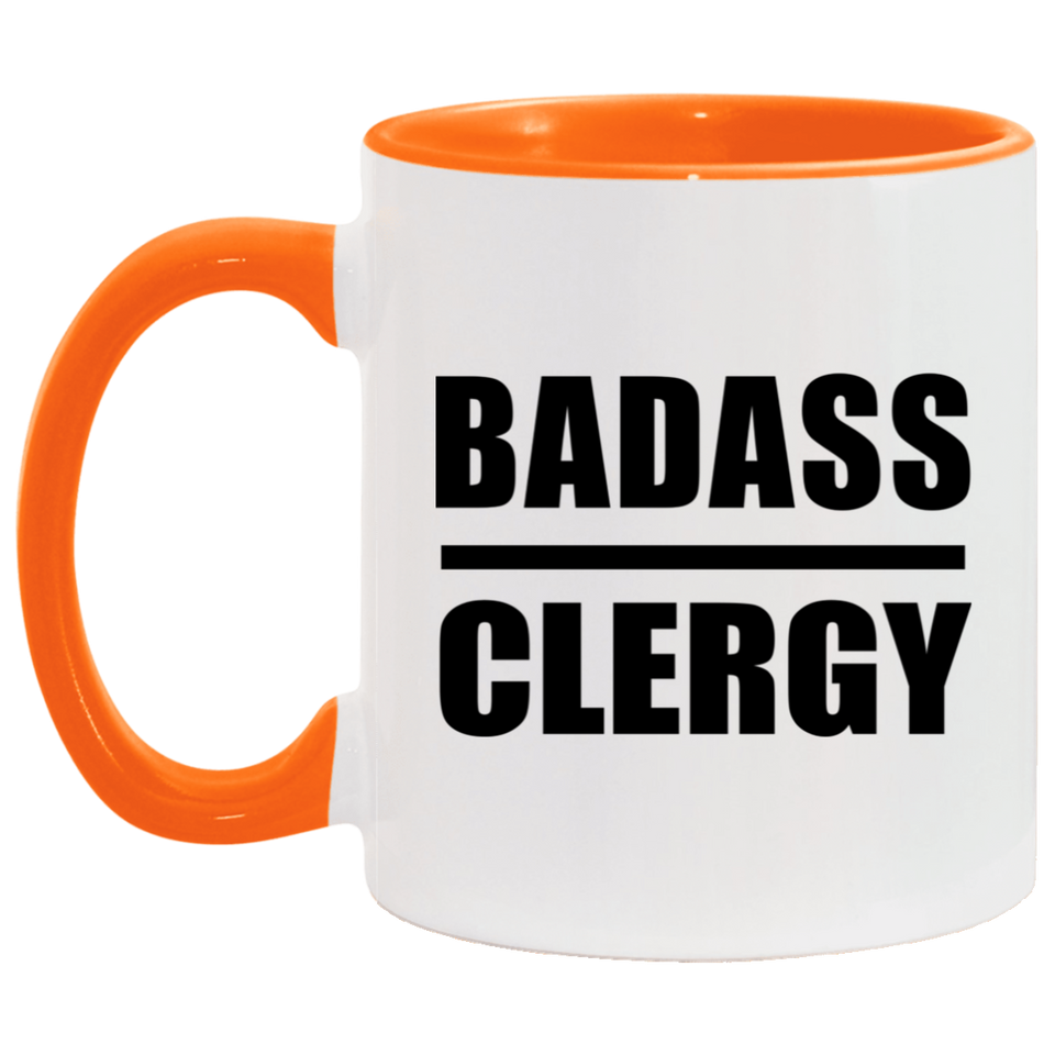 Badass Clergy - 11oz Accent Mug Orange