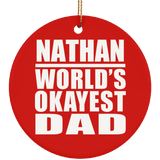 Nathan World's Okayest Dad - Circle Ornament