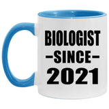 Biologist Since 2021 - 11oz Accent Mug Blue