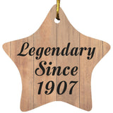 117th Birthday Legendary Since 1907 - Star Ornament C