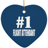 Number One #1 Flight Attendant - Heart Ornament