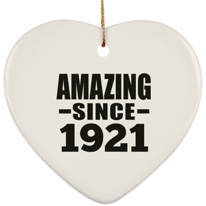 103rd Birthday Amazing Since 1921 - Heart Ornament