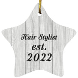 Hair Stylist Established Est. 2022 - Star Ornament F