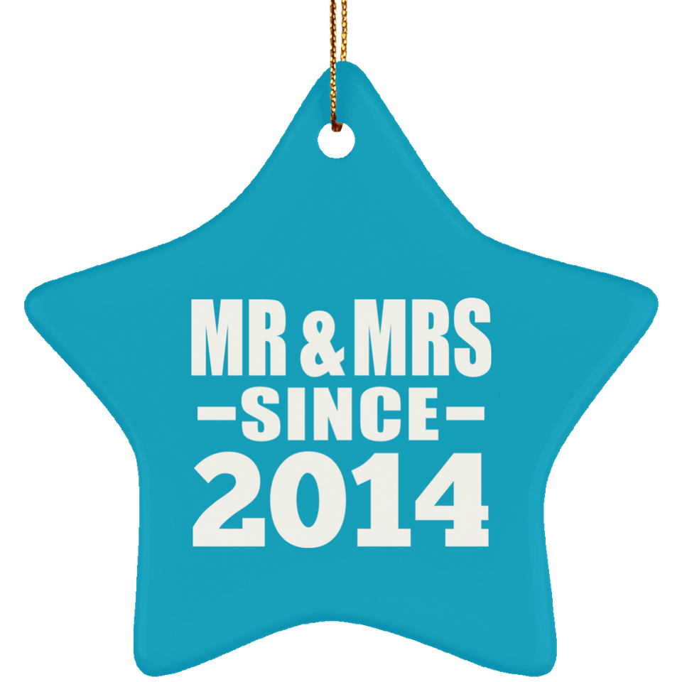 10th Anniversary Mr & Mrs Since 2014 - Star Ornament