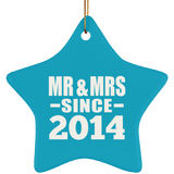 10th Anniversary Mr & Mrs Since 2014 - Star Ornament