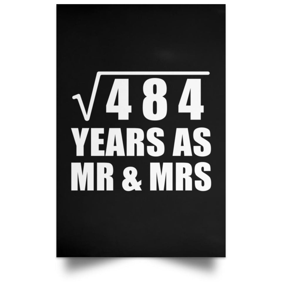 22nd Anniversary Square Root of 484 Years As Mr & Mrs - Poster Portrait
