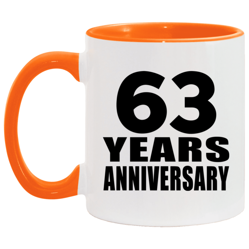 63rd Anniversary 63 Years - 11oz Accent Mug Orange