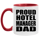 Proud Hotel Manager Dad - 11oz Accent Mug Red