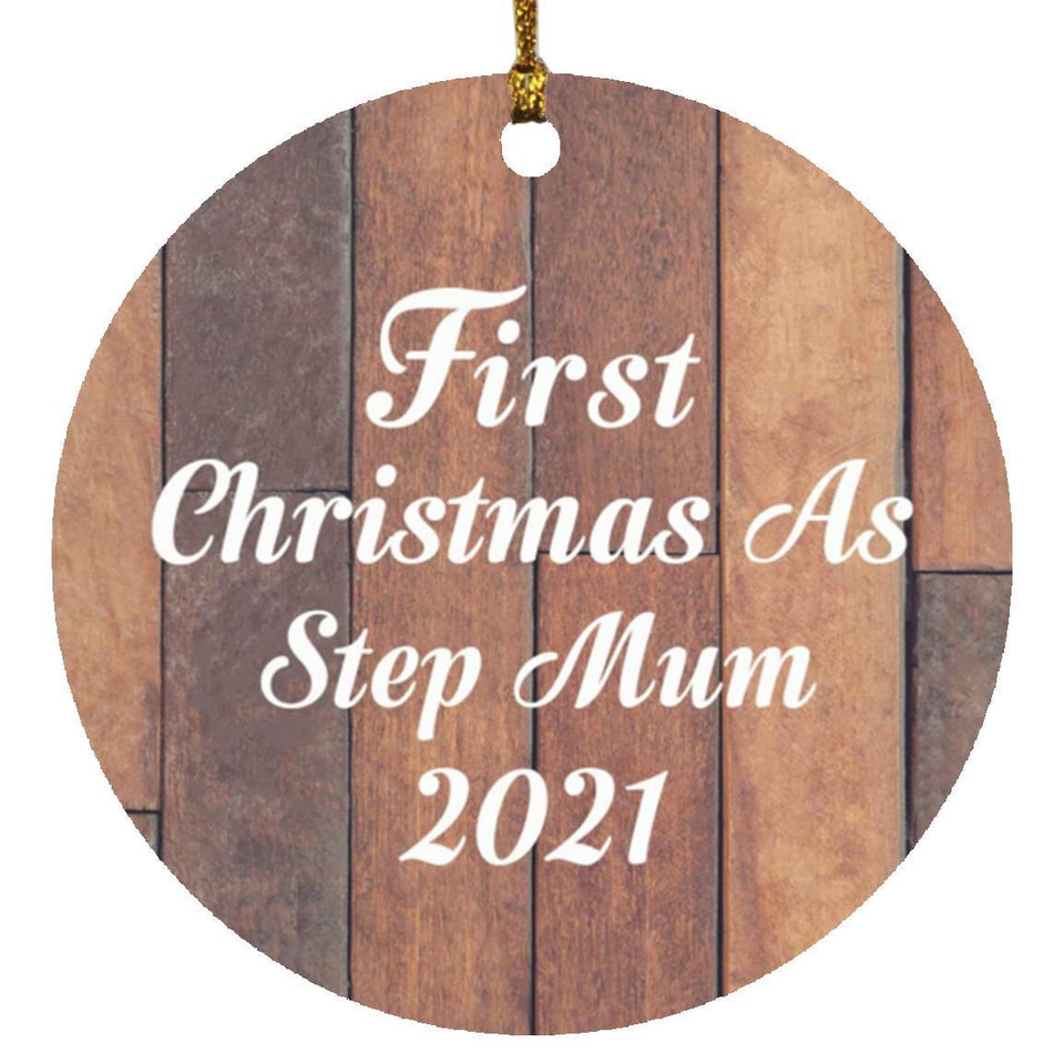 First Christmas As Step Mum 2021 - Circle Ornament E