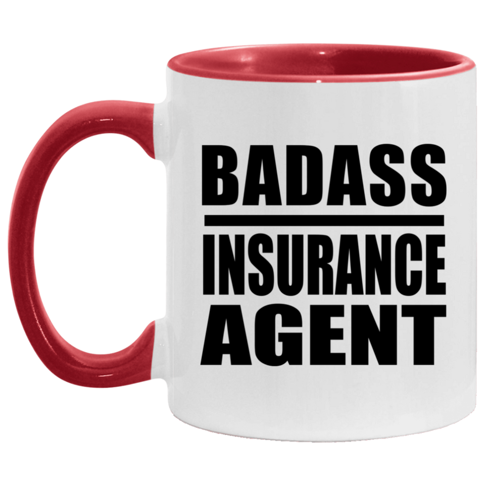 Badass Insurance Agent - 11oz Accent Mug Red