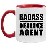 Badass Insurance Agent - 11oz Accent Mug Red