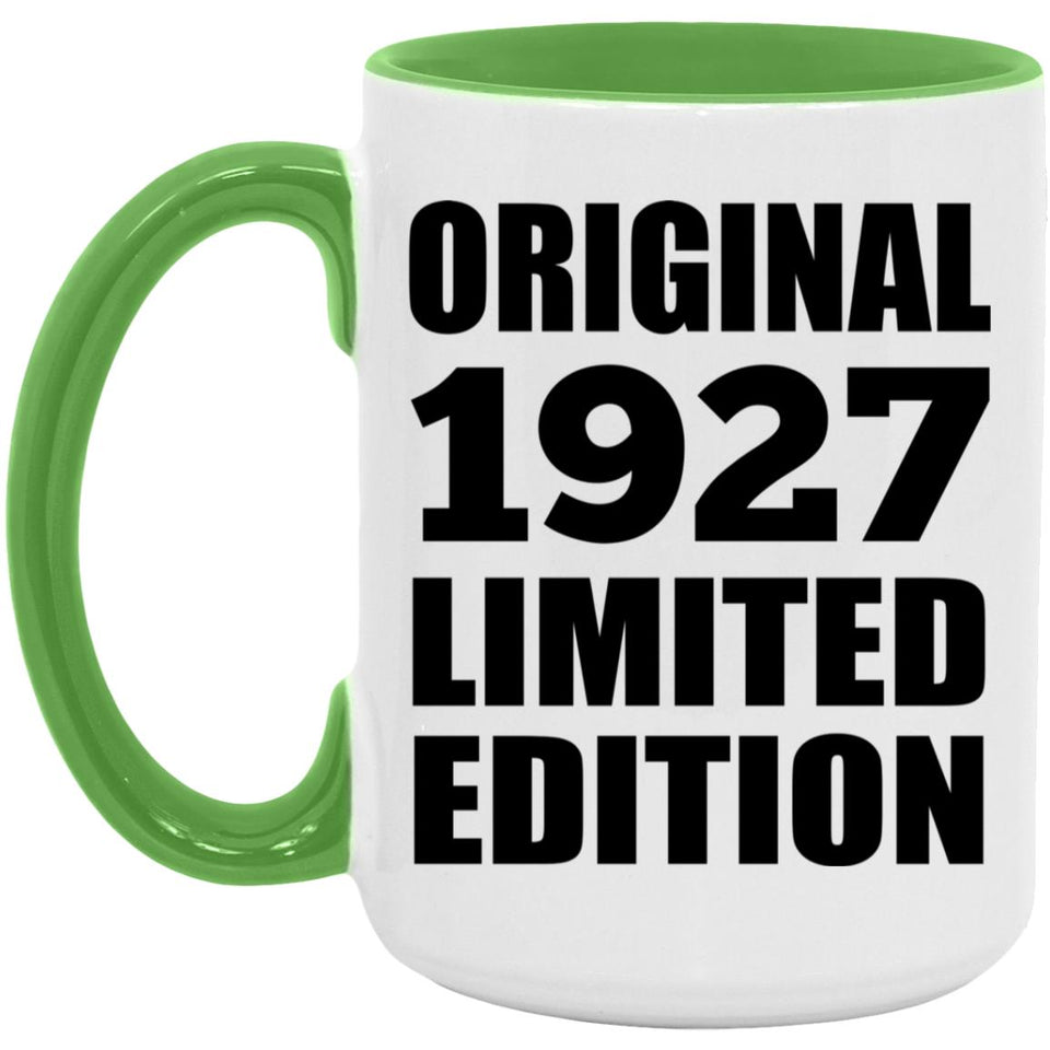 97th Birthday Original 1927 Limited Edition - 15oz Accent Mug Green