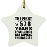 24th Birthday Square Root of 576 Years of Childhood - Star Ornament