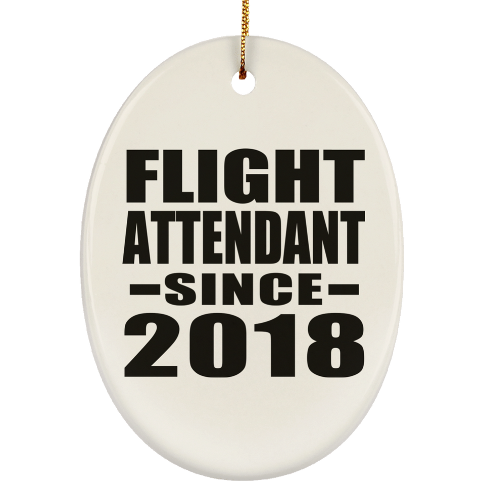 Flight Attendant Since 2018 - Oval Ornament