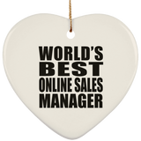 World's Best Online Sales Manager - Heart Ornament