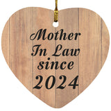 Mother In Law Since 2024 - Heart Ornament C