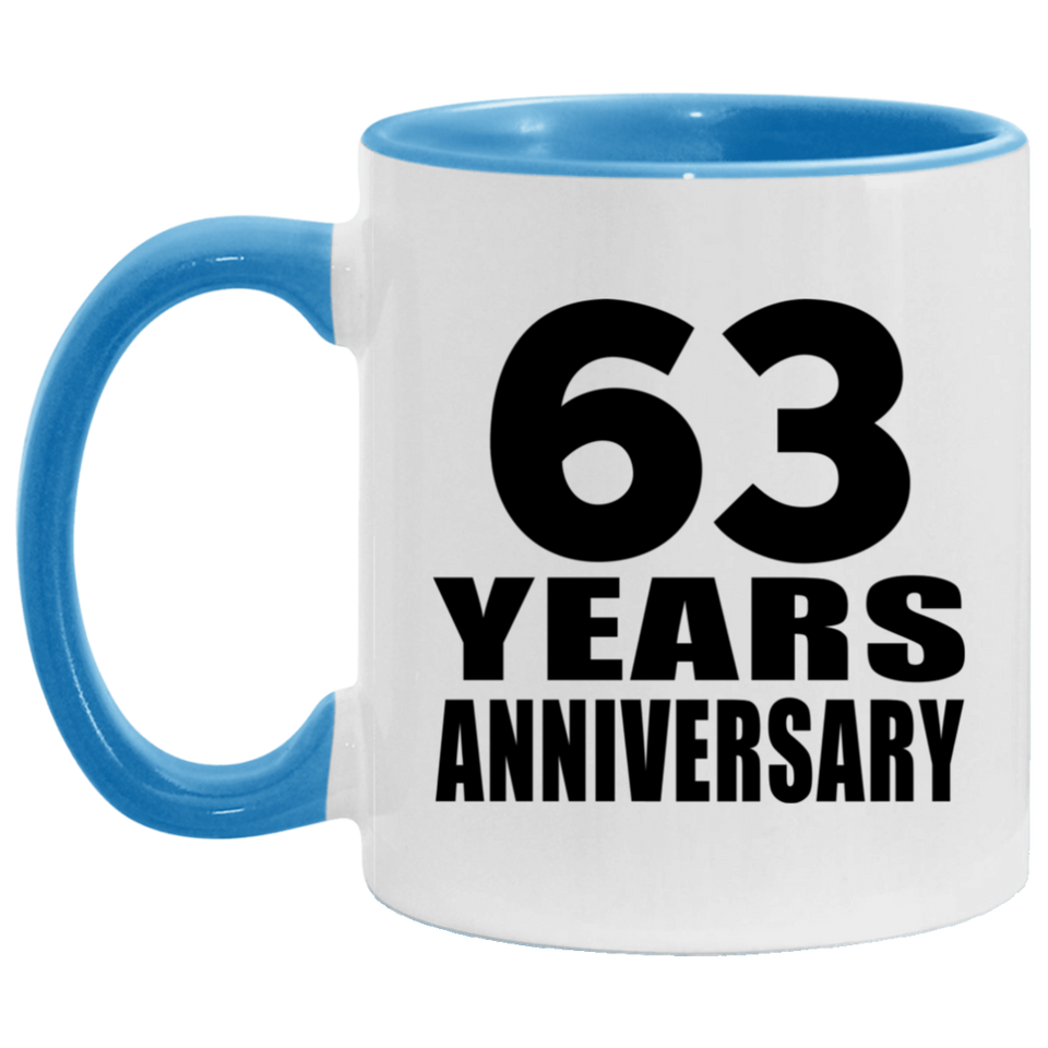 63rd Anniversary 63 Years - 11oz Accent Mug Blue