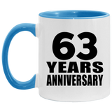 63rd Anniversary 63 Years - 11oz Accent Mug Blue