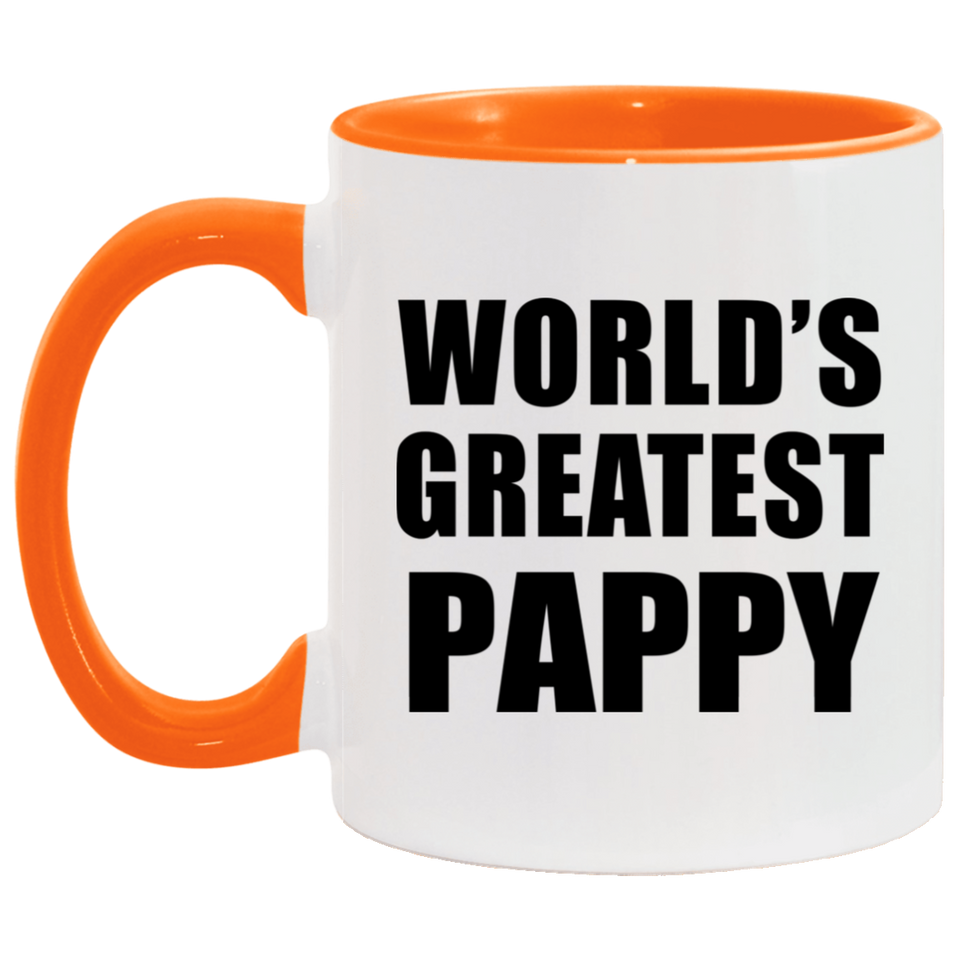 World's Greatest Pappy - 11oz Accent Mug Orange