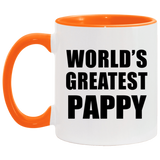 World's Greatest Pappy - 11oz Accent Mug Orange