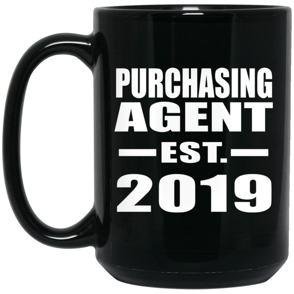 Purchasing Agent Established EST. 2019 - 15oz Coffee Mug Black