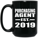 Purchasing Agent Established EST. 2019 - 15oz Coffee Mug Black