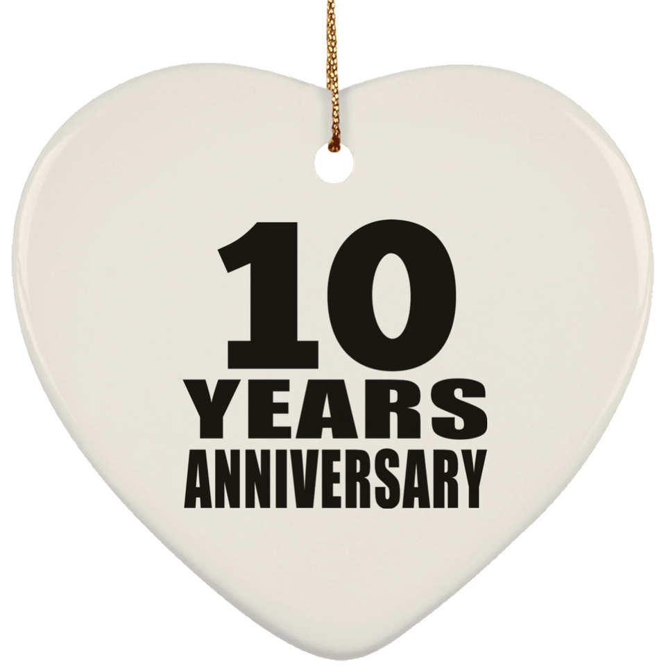 10th Anniversary 10 Years - Heart Ornament