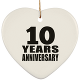 10th Anniversary 10 Years - Heart Ornament