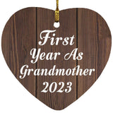 First Year As Grandmother 2023 - Heart Ornament D