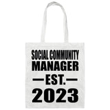 Social Community Manager Established EST. 2023 - Tote Bag White