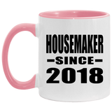 Housemaker Since 2018 - 11oz Accent Mug Pink